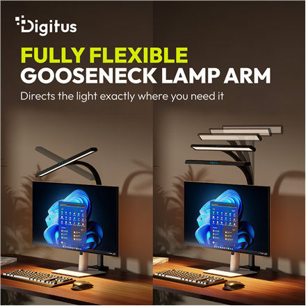 Digitus LED Desk Lamp, 50 cm, Black | DA-90490 | 1025 lm | 7 W | 3000-6500 K | Warm to cold white light | LED lamp | 10 