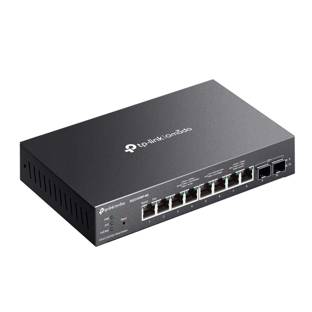 Switch TP-LINK Type L2 Desktop/pedestal 8x2.5GbE 2xSFP+ PoE+ ports 8 160 Watts SG2210XMP-M2