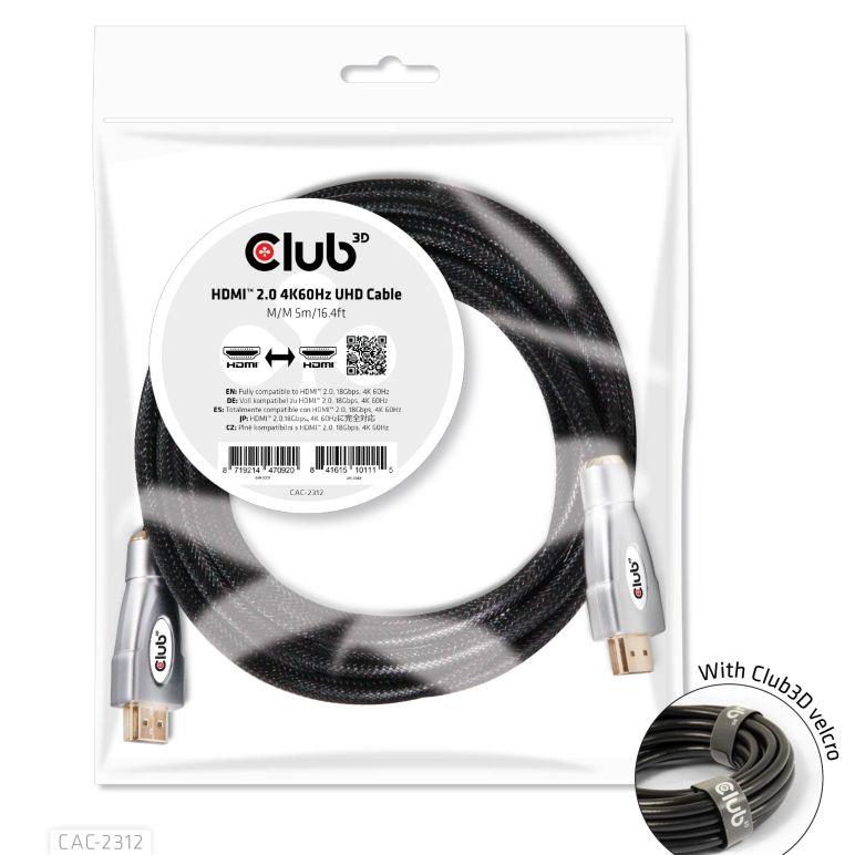 CABLE HDMI TO HDMI 5M/M/M CAC-2312 CLUB3D