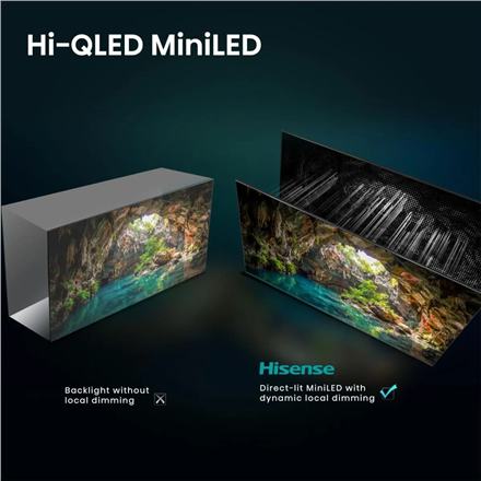 Hisense ULED MiniLED TV | 65U7SE | 65" | Smart TV | VIDAA OS | UHD | Black