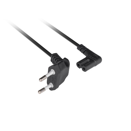 Lanberg CEE 7/16 to EC 320 C7 Euro (radio) power cord 1.8m angled VDE | CA-C7CA-12CC-0018-BK