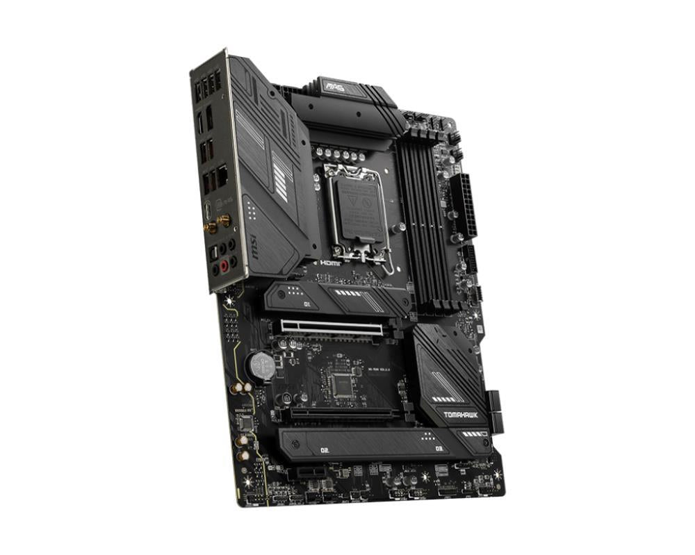 Mainboard MSI Intel B760 Express LGA1700 ATX Memory DDR5 Memory slots 4 1xPCI-Express 1x 2xPCI-Express 16x 3xM.2 1xHDMI 1xDisplayPort 4xUSB 2.0 4xUSB 3.2 1xUSB-C 1xOptical S/PDIF 1xRJ45 5xAudio port MAGB760TOMAHAWKWIFI