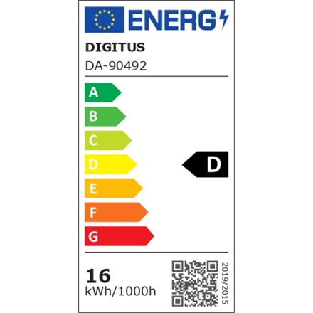 Digitus LED Desk Lamp, 80 cm, Black | DA-90492 | 2400 lm | 16 W | 3000-6500 K | Warm white | LED lamp | 10 V