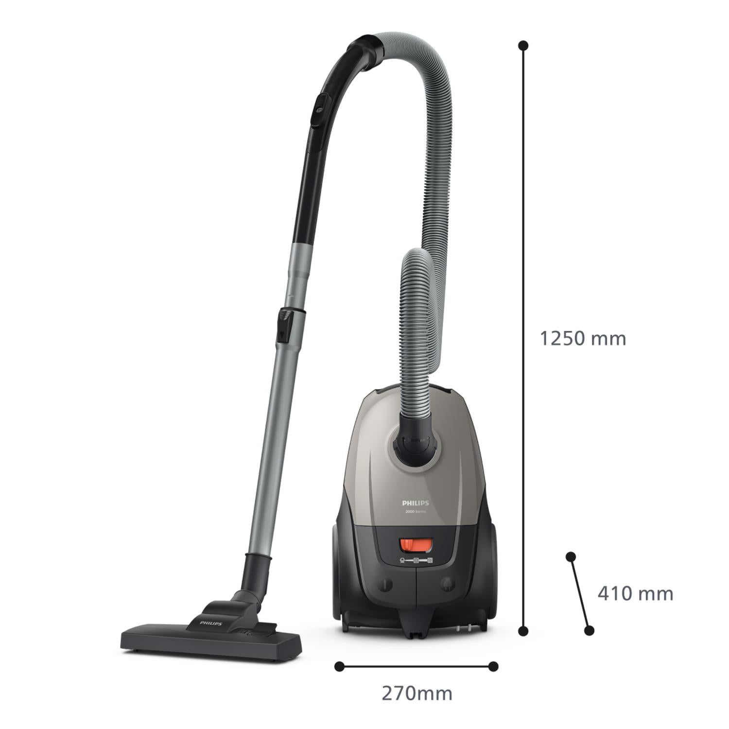 Vacuum Cleaner PHILIPS Input power 850 W Dust capacity 3 L Cylinder vacuum Cleaning type Dry Dust container Dust bag Colour Black/Grey XD2152/12