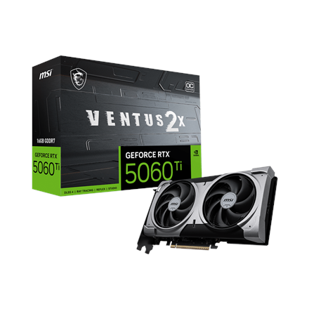 MSI GeForce RTX 5060 Ti 16G VENTUS 2X OC PLUS | NVIDIA | 16 GB | GeForce RTX 5060 Ti | GDDR7 | HDMI ports quantity 1 | P