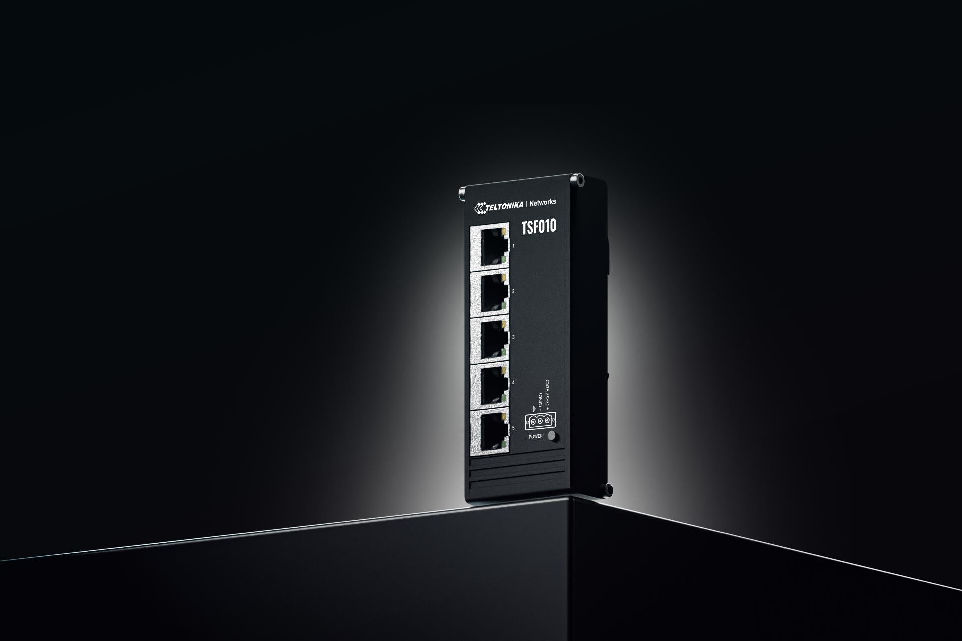 Switch TELTONIKA Switch type Unmanaged Form factor DIN rail 5xRJ-45 ports RJ-45 Ports Type Fast Ethernet (10/100) 5xFast Ethernet (copper) ports quantity TSF010000000
