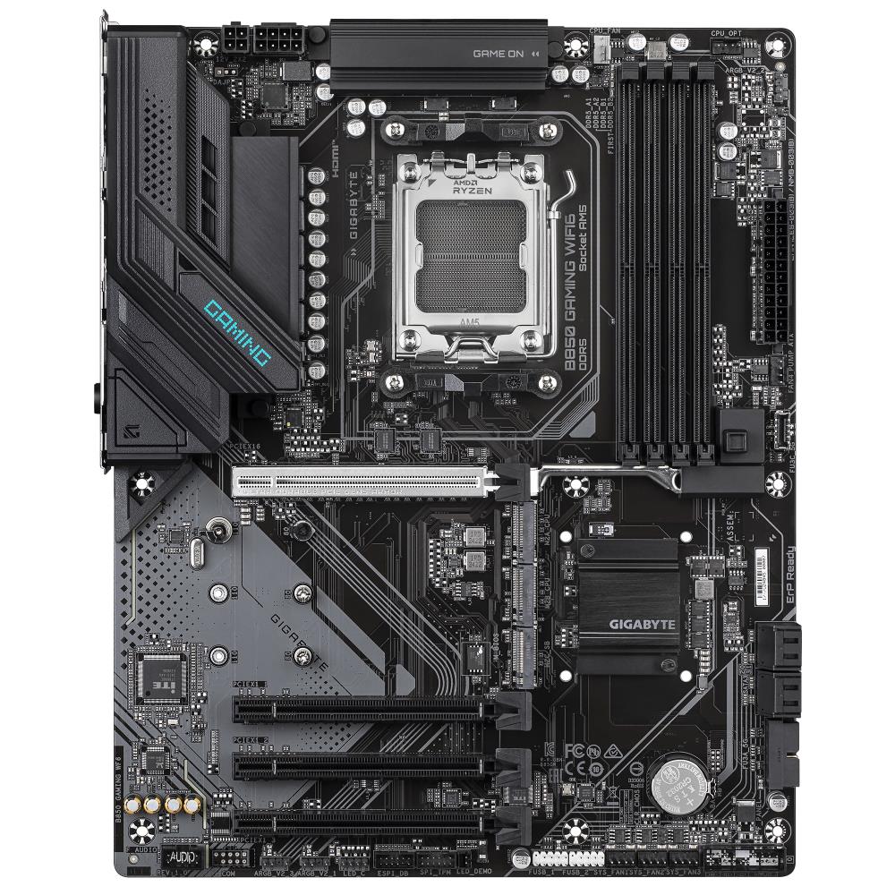 Mainboard GIGABYTE AMD B850 SAM5 ATX Memory DDR5 Memory slots 4 4xPCI-Express 16x 3xM.2 1xHDMI 1xDisplayPort 1xAudio-In 1xAudio-Out 1xMicrophone 4xUSB 2.0 4xUSB 3.2 1xUSB-C 1xPS/2 1xRJ45 B850GAMINGWF6