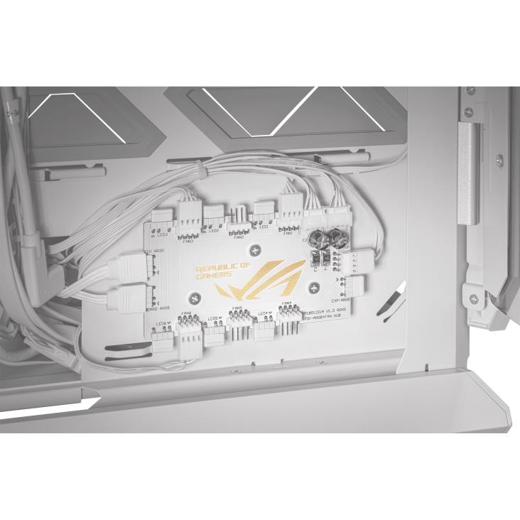 Case ASUS ROG Hyperion GR701 MidiTower Case product features Transparent panel Not included ATX EATX MicroATX MiniITX Colour White GR701ROGHYPWH/PWMFAN