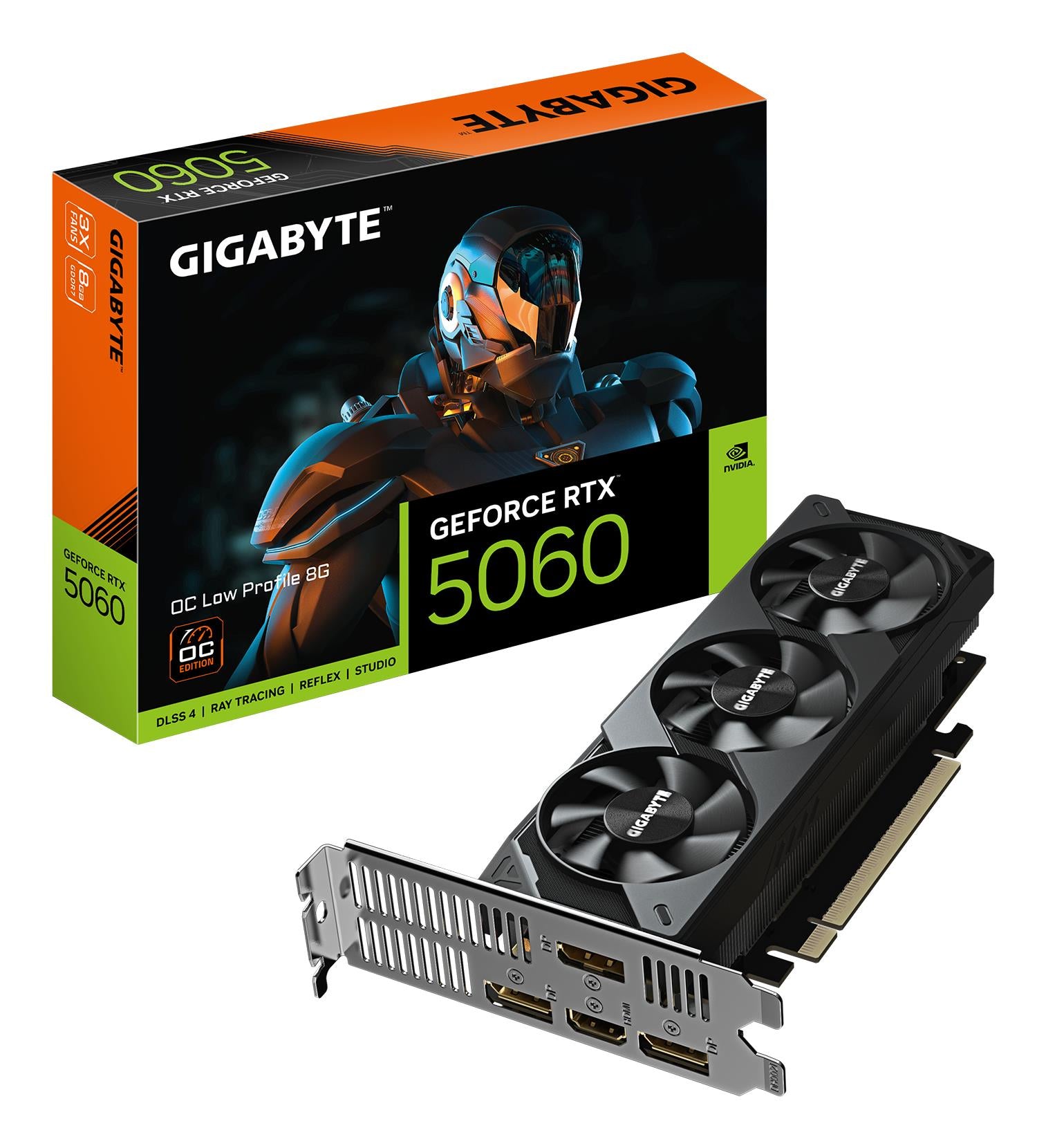 Graphics Card GIGABYTE NVIDIA GeForce RTX 5060 8 GB GDDR7 128 bit PCIE 5.0 16x GPU 2512 MHz Triple slot Fansink GV-N5060OC-8GL