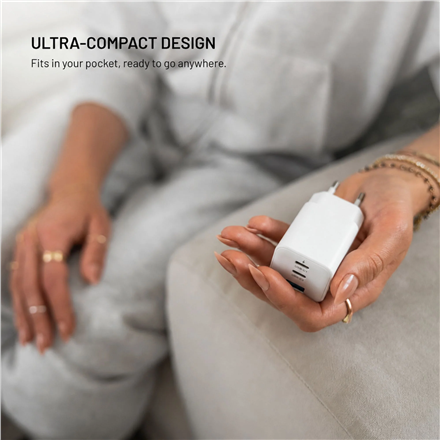 Fixed GaN Network Charger Mini with 2xUSB-C and USB output, PD support, 100 W, white | FIXCG100M-2C1A-WH