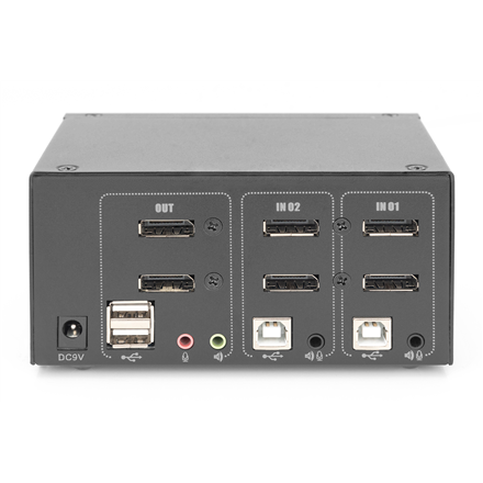 Digitus | KVM Switch, 2-Port, Dual Display, 4K, DisplayPort | DS-12862