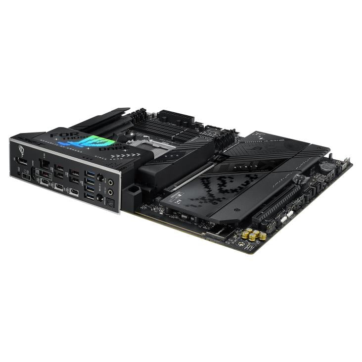 Mainboard ASUS AMD X870 SAM5 ATX Memory DDR5 Memory slots 4 1xPCI-Express 4.0 16x 1xPCI-Express 5.0 16x 4xM.2 1xHDMI 1xDisplayPort 1xAudio-In 1xAudio-Out 5xUSB 3.2 1xUSB-C 2xUSB4 1xRJ45 ROGSTRIXX870-FGAMWIFI