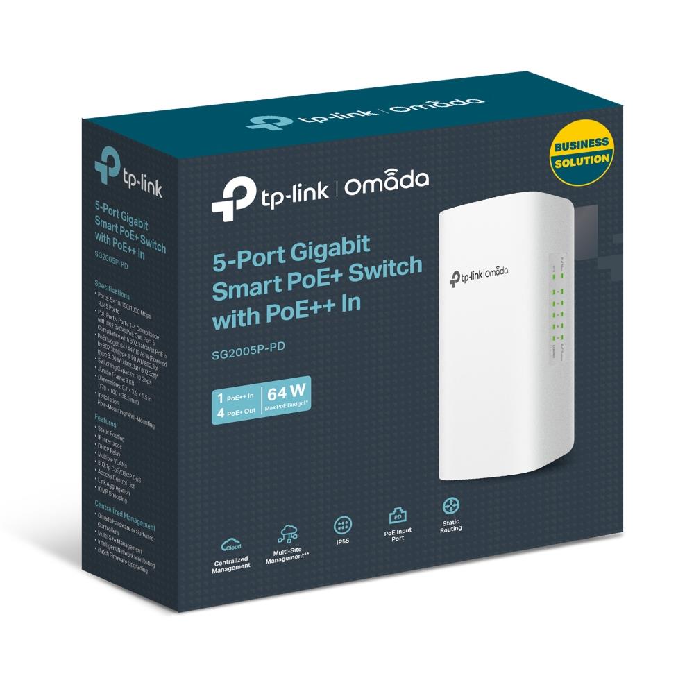 Switch TP-LINK SG2005P-PD Desktop/pedestal 5x10Base-T / 100Base-TX / 1000Base-T PoE ports 1 SG2005P-PD