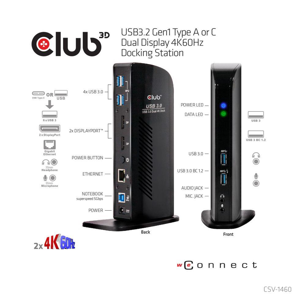 NB ACC DOCKING STATION/USB CSV-1460 CLUB3D