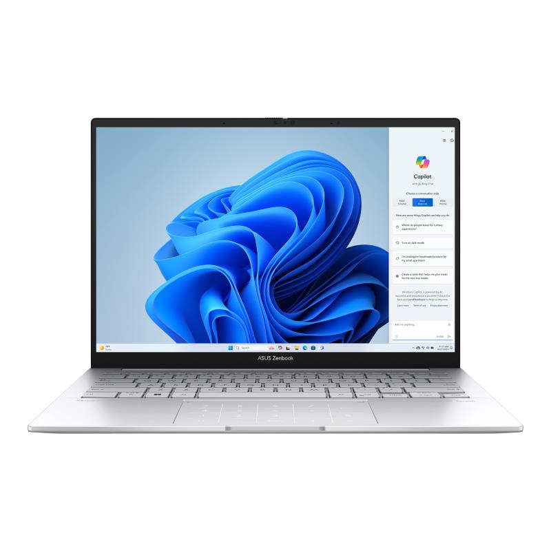 Notebook ASUS ZenBook Series 14 OLED UX3405CA-QL219W CPU Intel Core Ultra u5-125H 3600 MHz 14" Touchscreen 1920x1200 RAM 16GB LPDDR5x SSD 512GB Intel Arc Graphics Integrated ENG NumberPad Windows 11 Home Silver 1.28 kg 90NB14W4-M00880