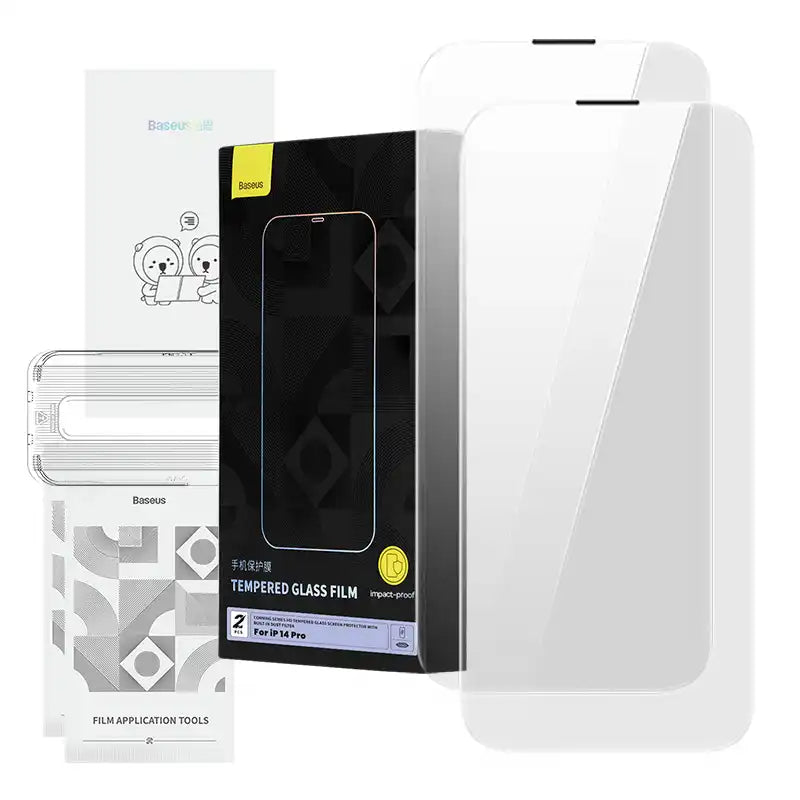 Tempered Glass Baseus Corning for iPhone 14 Pro with built-in dust filter - Image 1