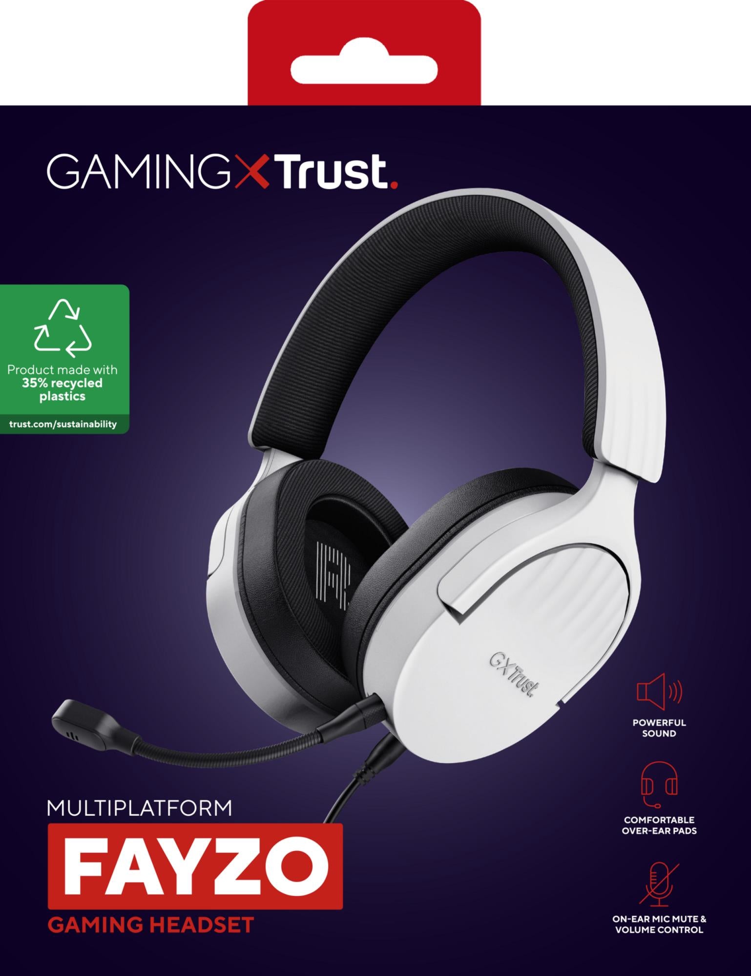 HEADSET GXT489W FAYZO/WHT 25210 TRUST