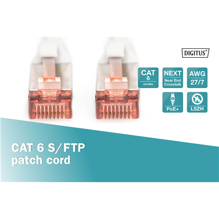 Digitus CAT 6 S/FTP | Patch cord | Length 3 m | Grey