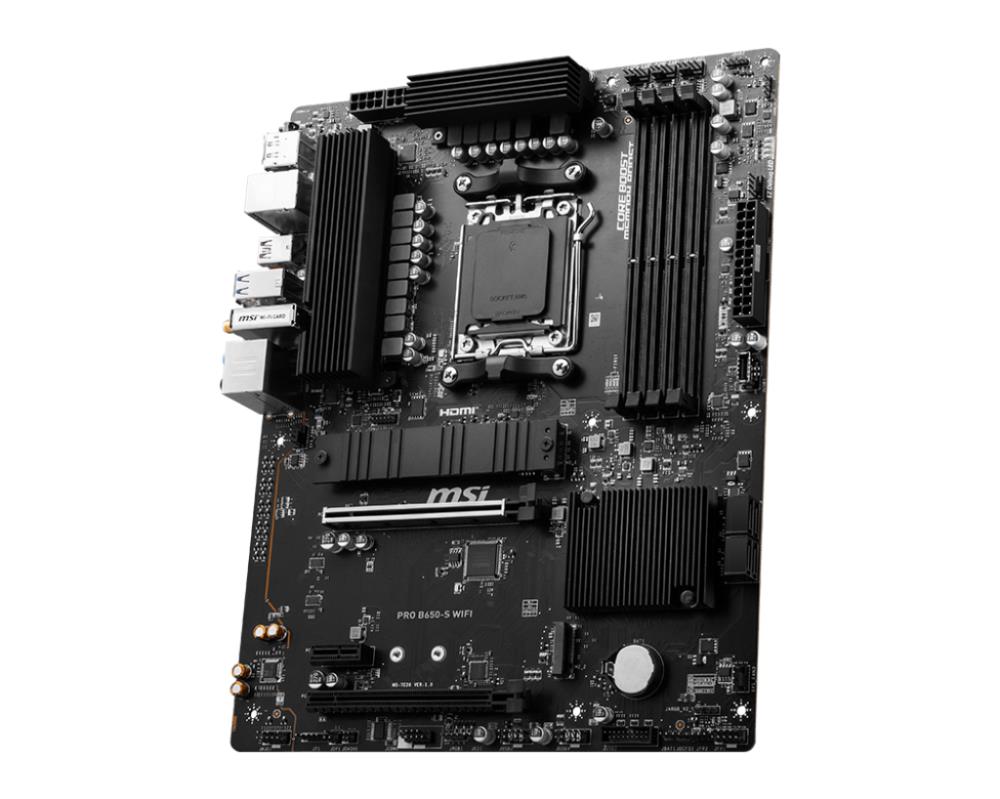 Mainboard MSI AMD B650 SAM5 ATX Memory DDR5 Memory slots 4 1xPCI-Express 1x 2xPCI-Express 16x 2xM.2 1xHDMI 1xDisplayPort 7xUSB 3.2 1xUSB-C 1xRJ45 6xAudio port PROB650-SWIFI