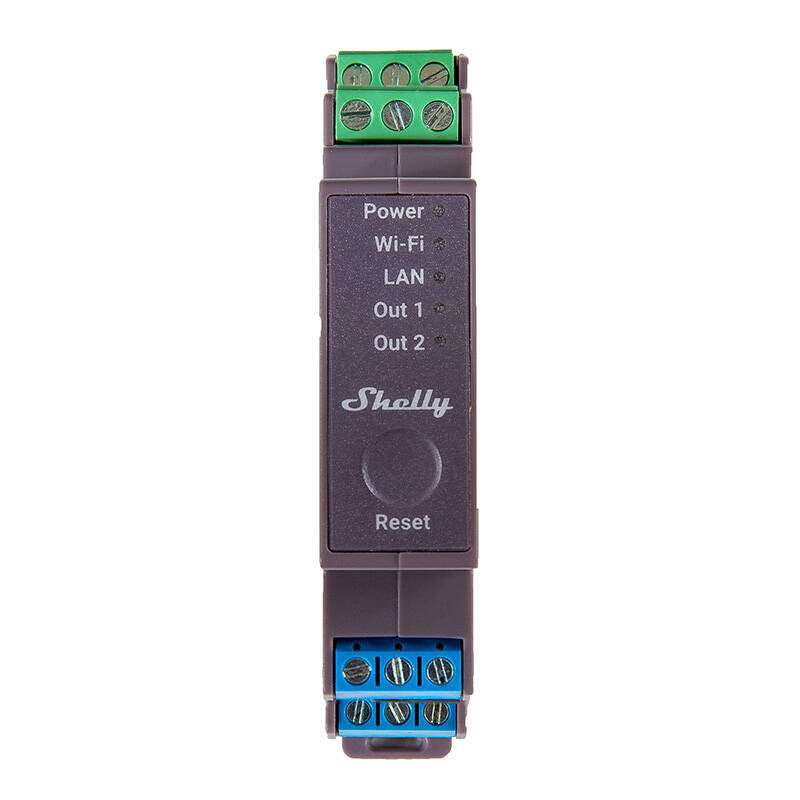 Shelly Pro 2 DIN Rail 2-channel Relay, WiFi/LAN - Image 1