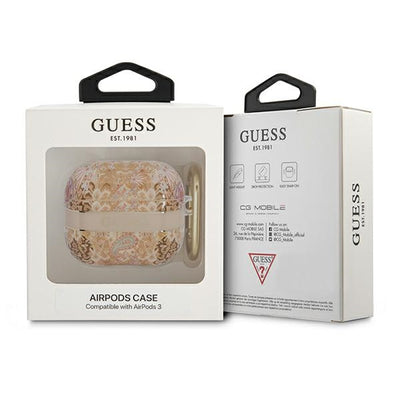 Guess GUA3HHFLD AirPods 3 cover gold/gold Paisley Strap Collection