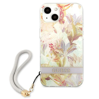 Guess GUHCP13SHFLSU iPhone 13 mini 5.4" purple/purple hardcase Flower Strap