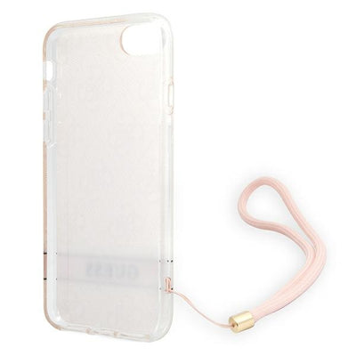 Guess GUOHCI8H4STP iPhone SE 2022 / SE 2020 / 7/ 8 pink/pink hardcase 4G Print Strap