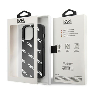 Karl Lagerfeld Allover Case for iPhone 13 Pro / iPhone 13 - Black