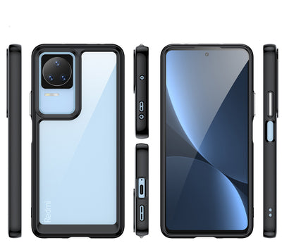 Outer Space Case for Xiaomi Poco F4 5G cover with a flexible frame black — Hurtel