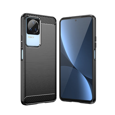 Carbon Case for Xiaomi Poco F4 5G flexible silicone carbon cover black — Hurtel