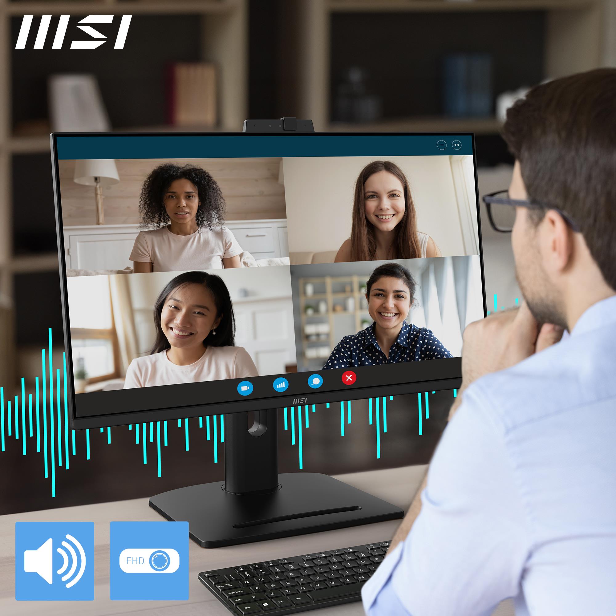 LCD Monitor MSI PRO MP275QPDG 27" Business Swivel Pivot Height adjustable Tilt Matte Panel IPS 2560x1440 16:9 100Hz 5 ms Speakers PROMP275QPDG