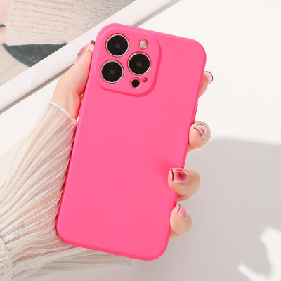 Silicone case iPhone 14 Plus silicone case fuchsia — Hurtel