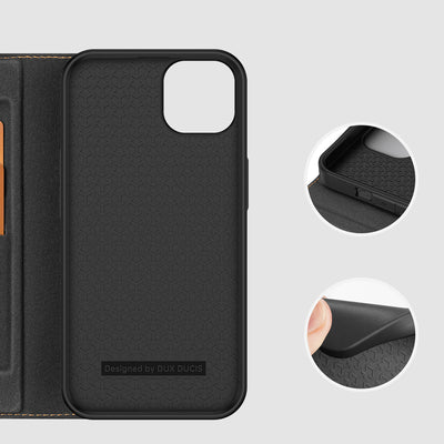 Dux Ducis Skin X2 case for iPhone 14 Plus case with magnetic flap black