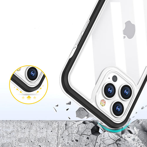 Clear 3in1 case for Samsung Galaxy A03 silicone cover with frame black — Hurtel