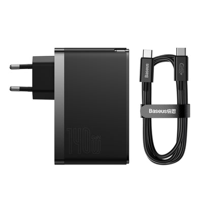 Baseus GaN5 Pro fast charger 2xUSB-C + USB 140W EU black (CCGP100201)