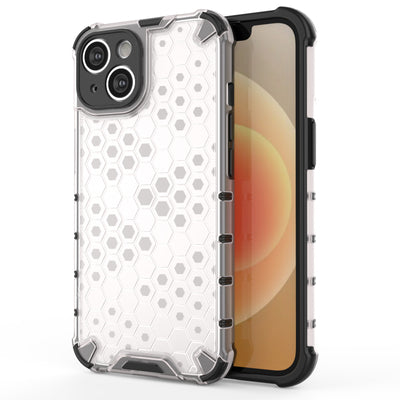 Honeycomb case for iPhone 14 armored hybrid cover transparent — Hurtel