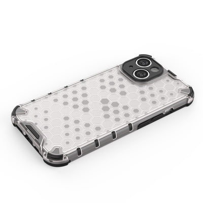 Honeycomb case for iPhone 14 armored hybrid cover transparent — Hurtel