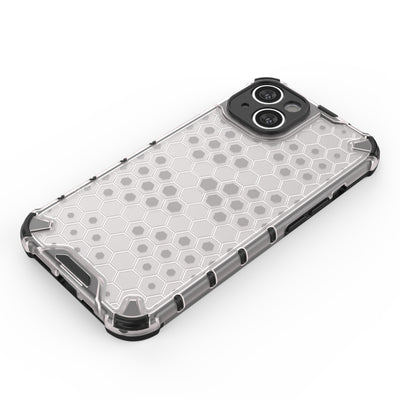Honeycomb case for iPhone 14 Plus armored hybrid cover transparent — Hurtel