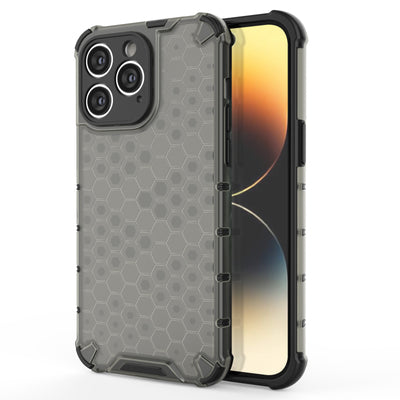 Honeycomb case for iPhone 14 Pro armored hybrid cover black — Hurtel