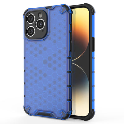 Honeycomb case for iPhone 14 Pro armored hybrid cover blue — Hurtel