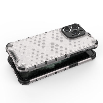 Honeycomb case for iPhone 14 Pro Max armored hybrid cover transparent — Hurtel