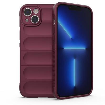 Magic Shield Case case for iPhone 14 Plus elastic armored case in burgundy — Hurtel