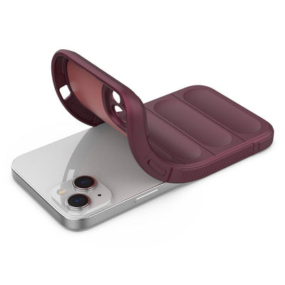 Magic Shield Case case for iPhone 14 Plus elastic armored case in burgundy — Hurtel