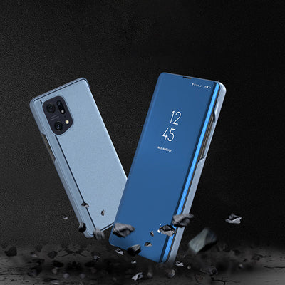 Clear View Case cover for Oppo Find X5 Pro cover with a flap black — Hurtel