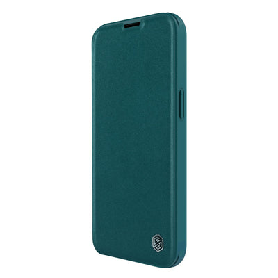 Nillkin Qin Leather Pro Case iPhone 14 Plus Camera Cover Holster Cover Flip Case Green