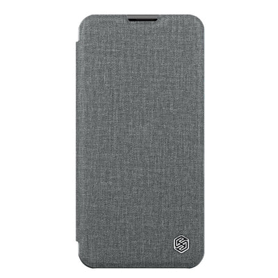 Nillkin Qin Cloth Pro Case Case for iPhone 14 Plus Camera Cover Holster Cover Flip Case Gray