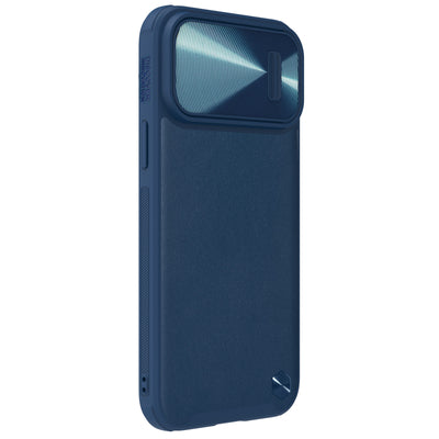 Nillkin CamShield Leather S Case iPhone 14 Pro case with camera cover blue