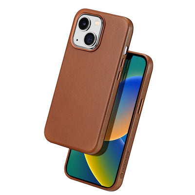 Dux Ducis Naples iPhone 14 Plus Magnetic Leather Case MagSafe Brown