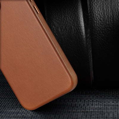 Dux Ducis Naples iPhone 14 Plus Magnetic Leather Case MagSafe Brown