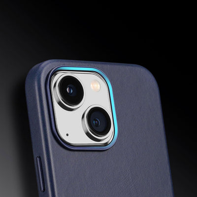 Dux Ducis Naples case for iPhone 14 Plus magnetic leather case MagSafe blue